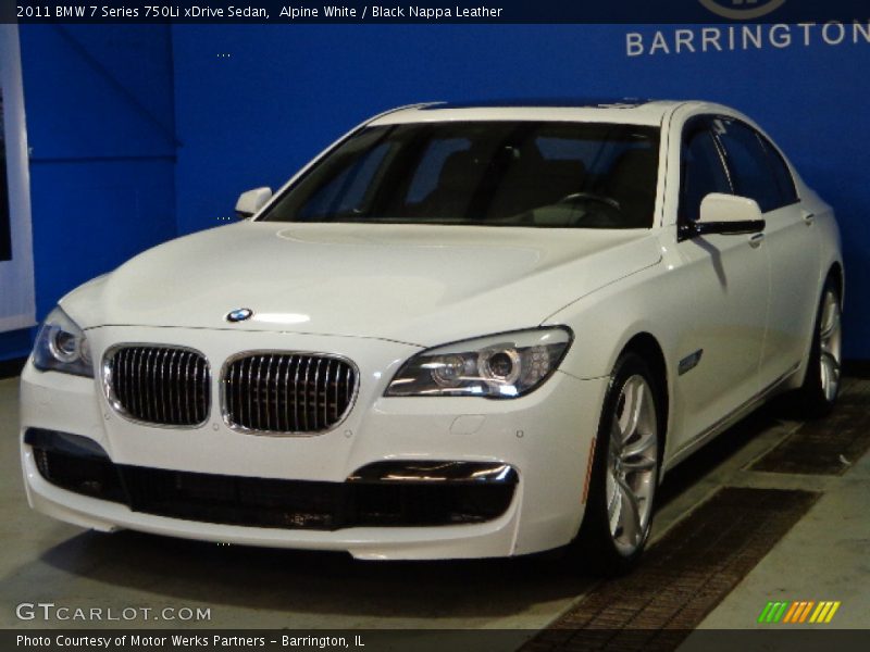 Alpine White / Black Nappa Leather 2011 BMW 7 Series 750Li xDrive Sedan