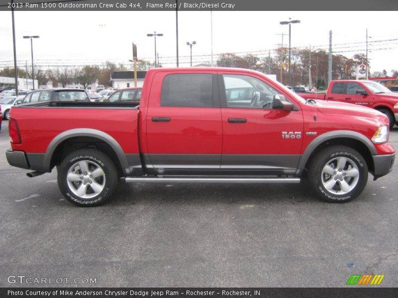 Flame Red / Black/Diesel Gray 2013 Ram 1500 Outdoorsman Crew Cab 4x4