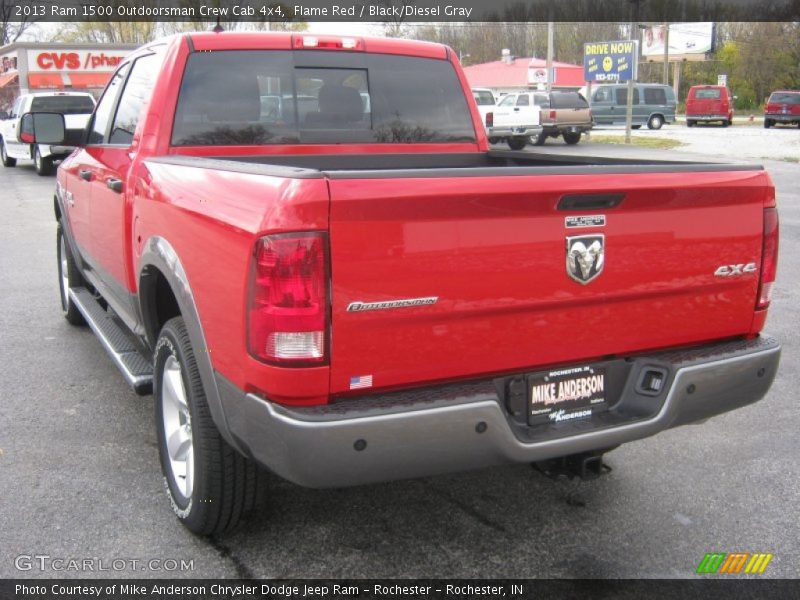 Flame Red / Black/Diesel Gray 2013 Ram 1500 Outdoorsman Crew Cab 4x4