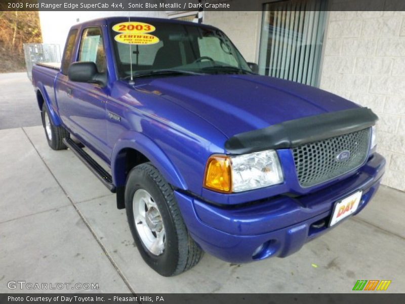 Sonic Blue Metallic / Dark Graphite 2003 Ford Ranger Edge SuperCab 4x4