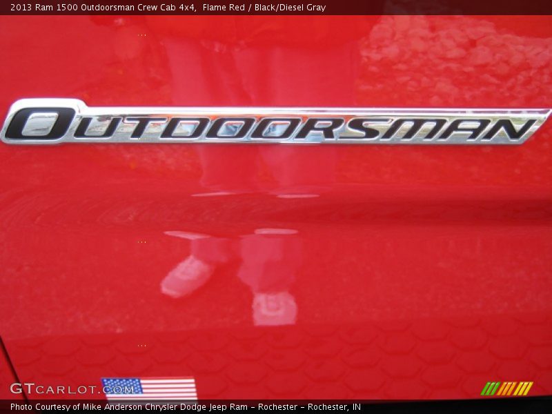 Flame Red / Black/Diesel Gray 2013 Ram 1500 Outdoorsman Crew Cab 4x4