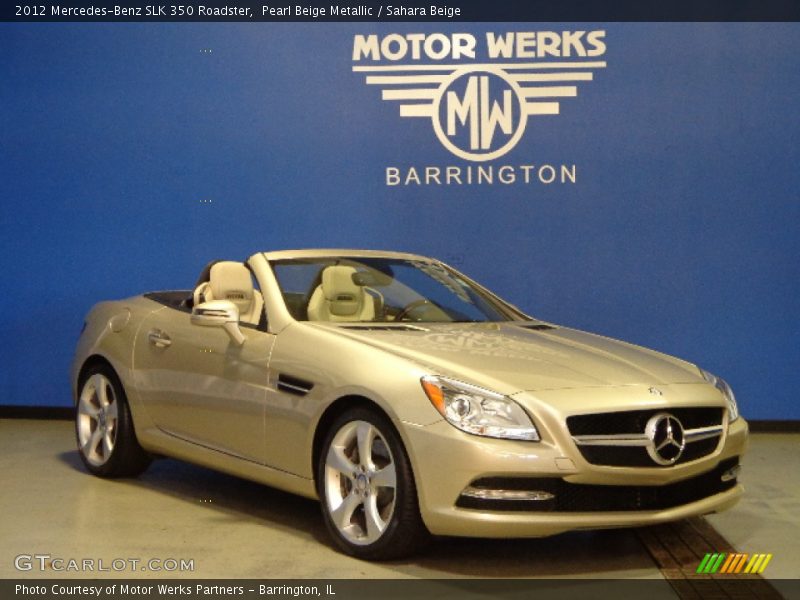 Pearl Beige Metallic / Sahara Beige 2012 Mercedes-Benz SLK 350 Roadster