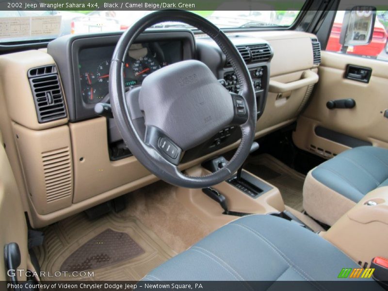 Black / Camel Beige/Dark Green 2002 Jeep Wrangler Sahara 4x4