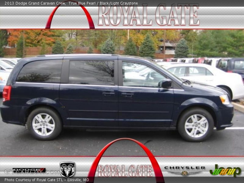 True Blue Pearl / Black/Light Graystone 2013 Dodge Grand Caravan Crew