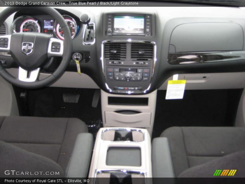 True Blue Pearl / Black/Light Graystone 2013 Dodge Grand Caravan Crew