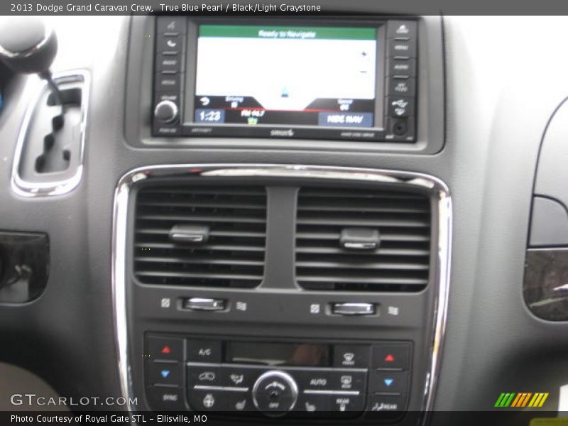 True Blue Pearl / Black/Light Graystone 2013 Dodge Grand Caravan Crew
