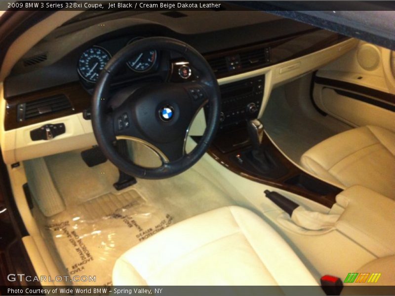 Jet Black / Cream Beige Dakota Leather 2009 BMW 3 Series 328xi Coupe