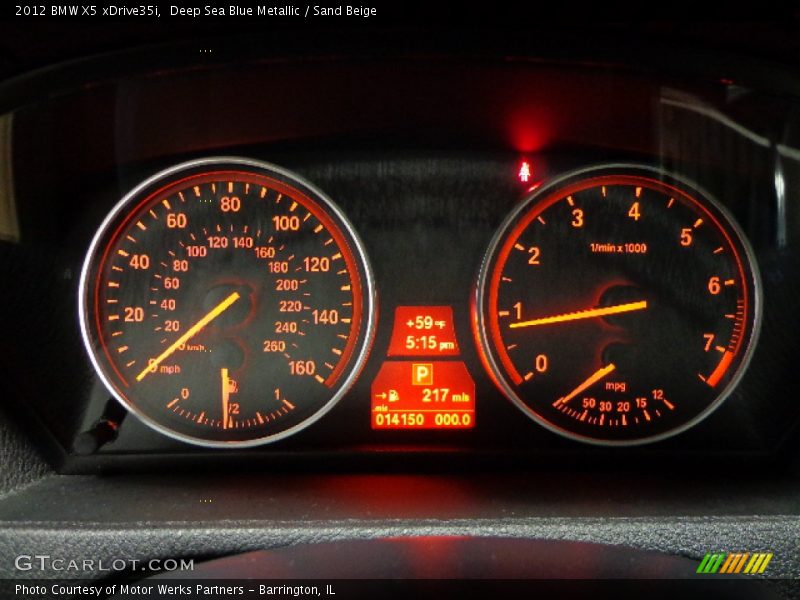 Deep Sea Blue Metallic / Sand Beige 2012 BMW X5 xDrive35i