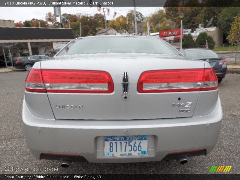 Brilliant Silver Metallic / Dark Charcoal 2010 Lincoln MKZ AWD