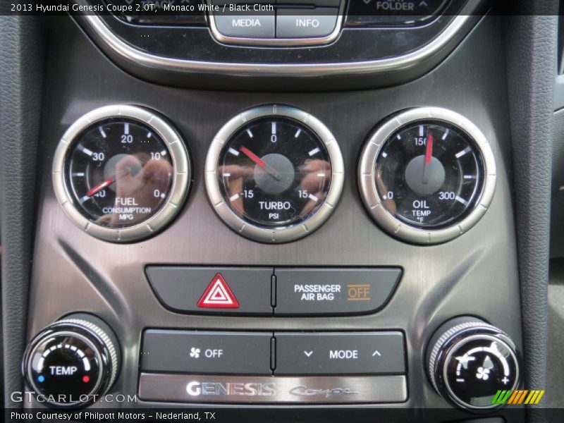 Controls of 2013 Genesis Coupe 2.0T