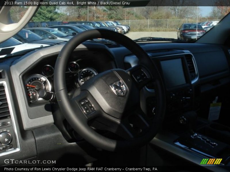 Bright White / Black/Diesel Gray 2013 Ram 1500 Big Horn Quad Cab 4x4
