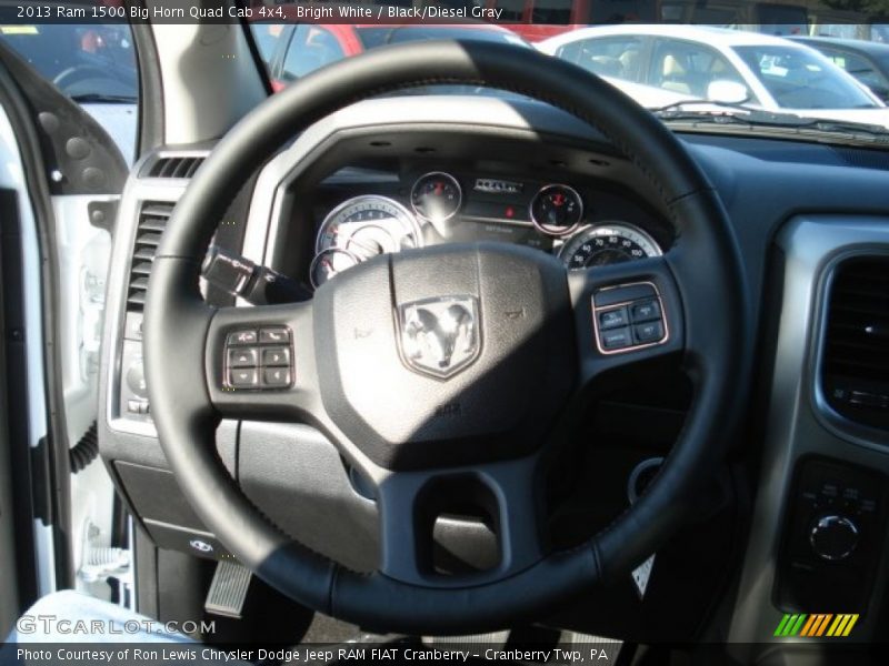 Bright White / Black/Diesel Gray 2013 Ram 1500 Big Horn Quad Cab 4x4
