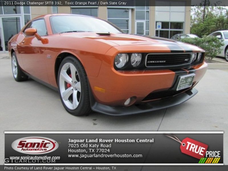 Toxic Orange Pearl / Dark Slate Gray 2011 Dodge Challenger SRT8 392