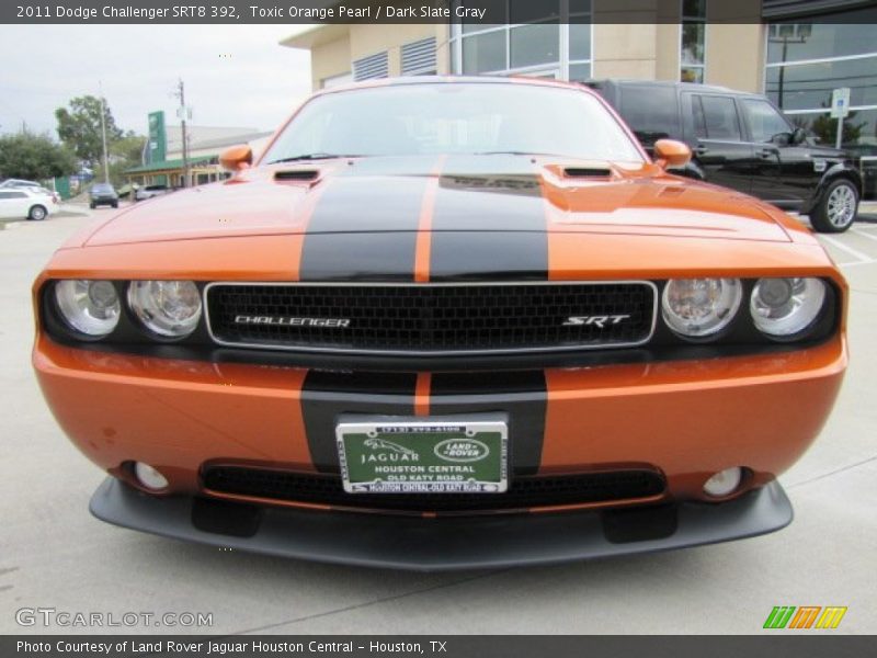 Toxic Orange Pearl / Dark Slate Gray 2011 Dodge Challenger SRT8 392