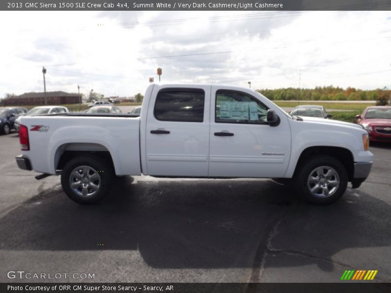 Summit White / Very Dark Cashmere/Light Cashmere 2013 GMC Sierra 1500 SLE Crew Cab 4x4