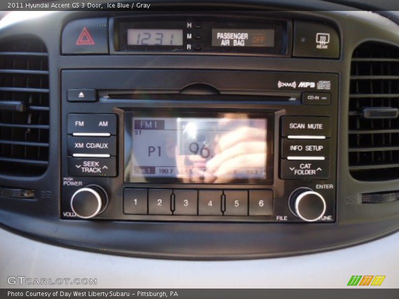 Ice Blue / Gray 2011 Hyundai Accent GS 3 Door
