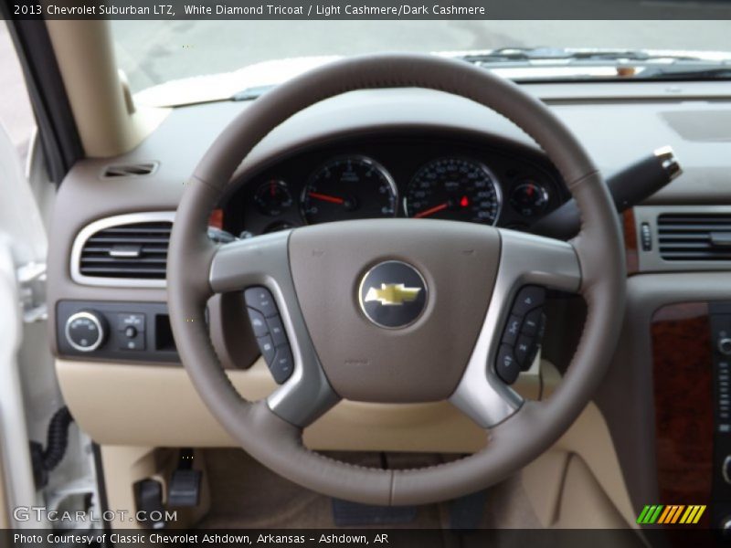 White Diamond Tricoat / Light Cashmere/Dark Cashmere 2013 Chevrolet Suburban LTZ