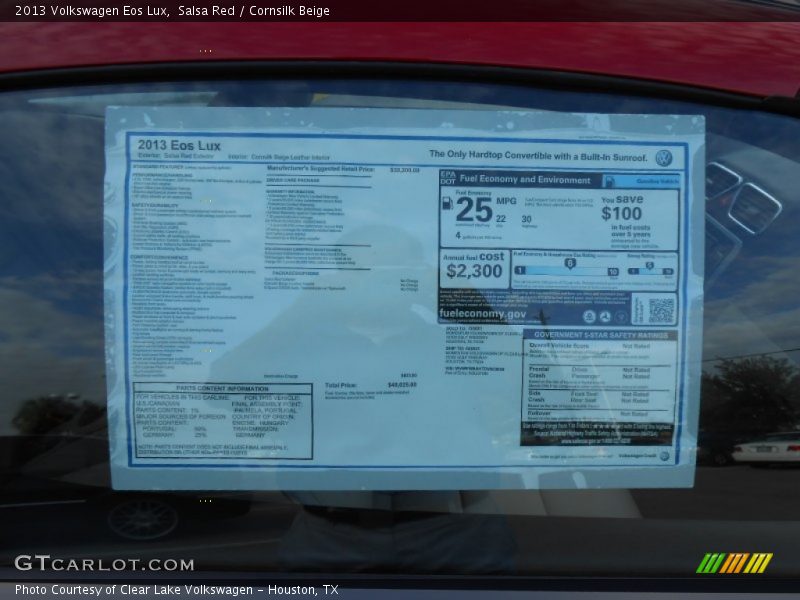  2013 Eos Lux Window Sticker