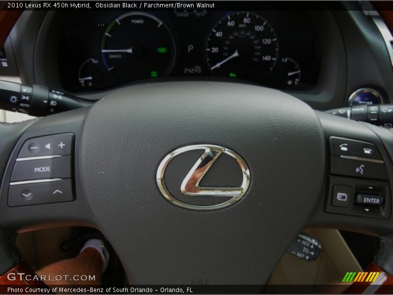 Obsidian Black / Parchment/Brown Walnut 2010 Lexus RX 450h Hybrid