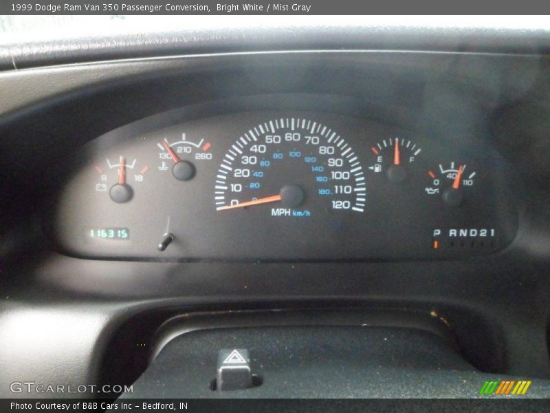 Bright White / Mist Gray 1999 Dodge Ram Van 350 Passenger Conversion