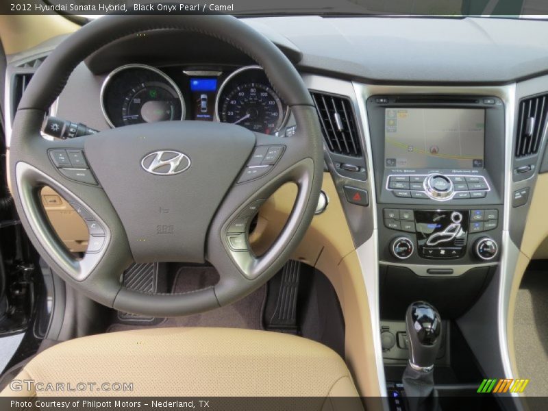 Black Onyx Pearl / Camel 2012 Hyundai Sonata Hybrid