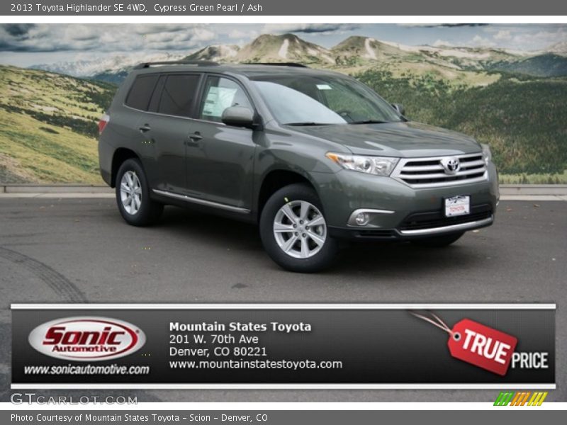 Cypress Green Pearl / Ash 2013 Toyota Highlander SE 4WD