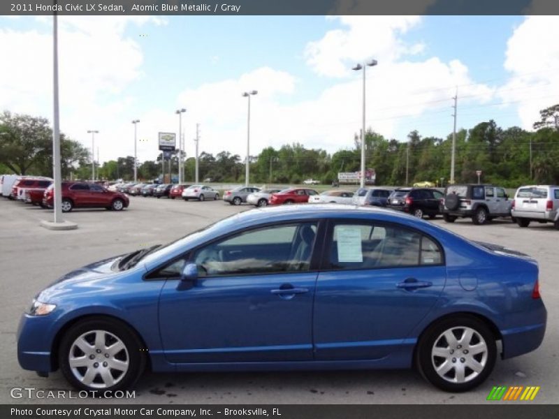 Atomic Blue Metallic / Gray 2011 Honda Civic LX Sedan