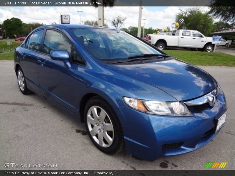 Atomic Blue Metallic / Gray 2011 Honda Civic LX Sedan