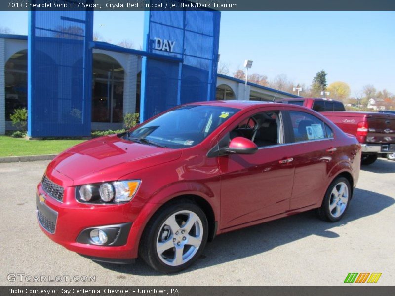 Crystal Red Tintcoat / Jet Black/Dark Titanium 2013 Chevrolet Sonic LTZ Sedan