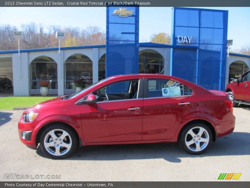 Crystal Red Tintcoat / Jet Black/Dark Titanium 2013 Chevrolet Sonic LTZ Sedan
