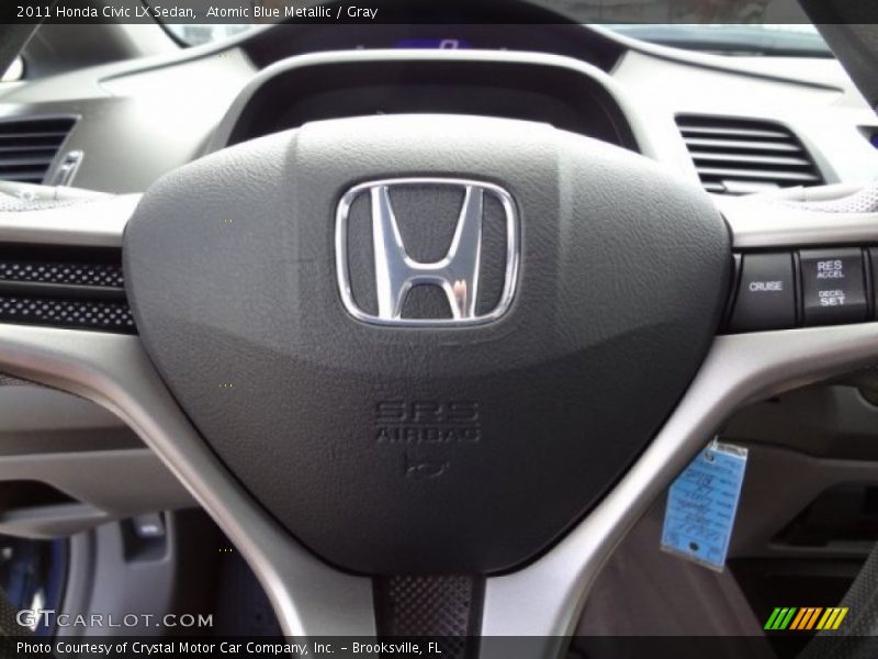 Atomic Blue Metallic / Gray 2011 Honda Civic LX Sedan