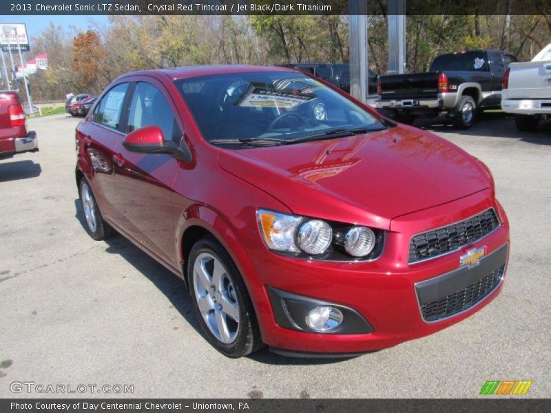 Crystal Red Tintcoat / Jet Black/Dark Titanium 2013 Chevrolet Sonic LTZ Sedan