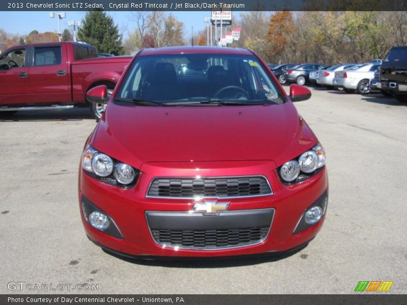 Crystal Red Tintcoat / Jet Black/Dark Titanium 2013 Chevrolet Sonic LTZ Sedan
