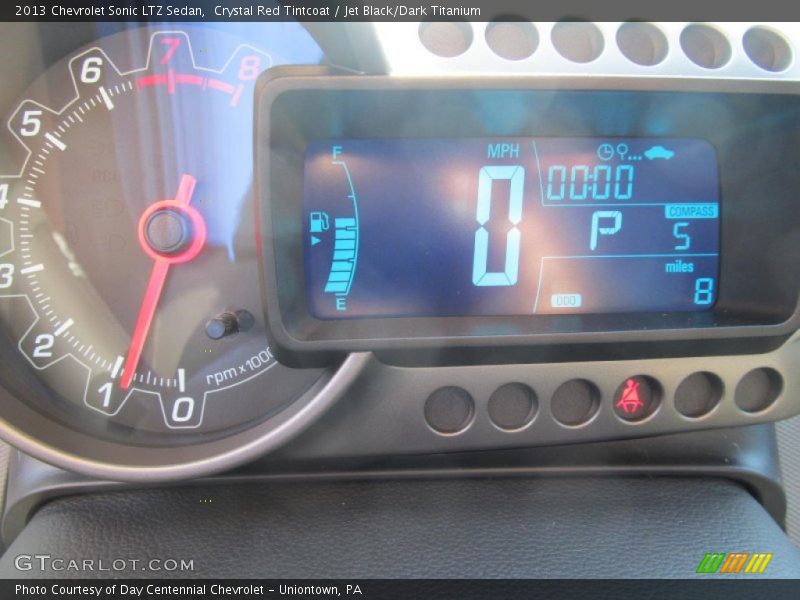 Crystal Red Tintcoat / Jet Black/Dark Titanium 2013 Chevrolet Sonic LTZ Sedan