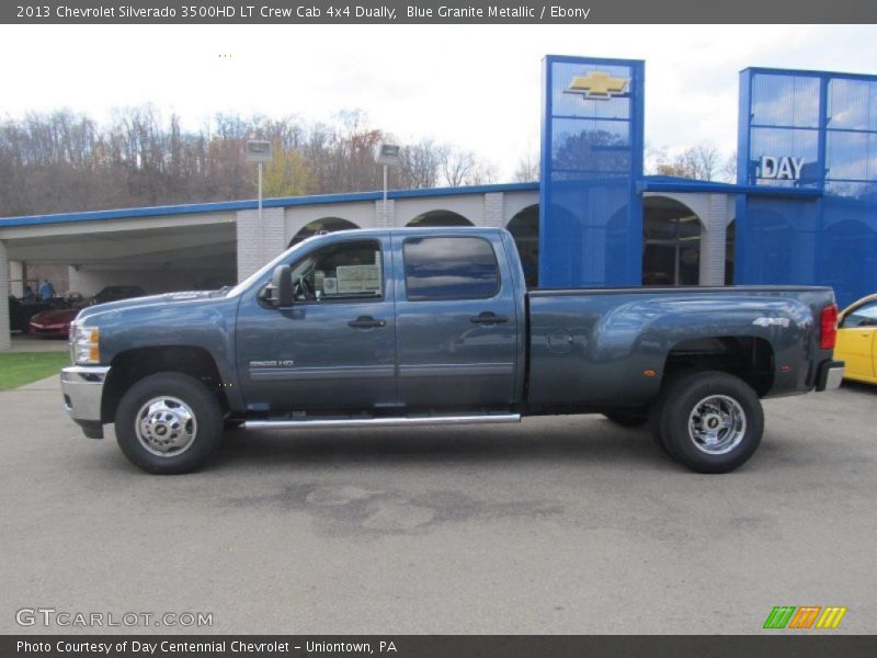 Blue Granite Metallic / Ebony 2013 Chevrolet Silverado 3500HD LT Crew Cab 4x4 Dually