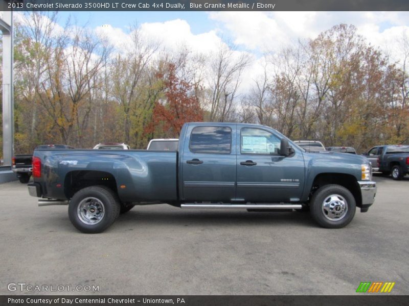 Blue Granite Metallic / Ebony 2013 Chevrolet Silverado 3500HD LT Crew Cab 4x4 Dually