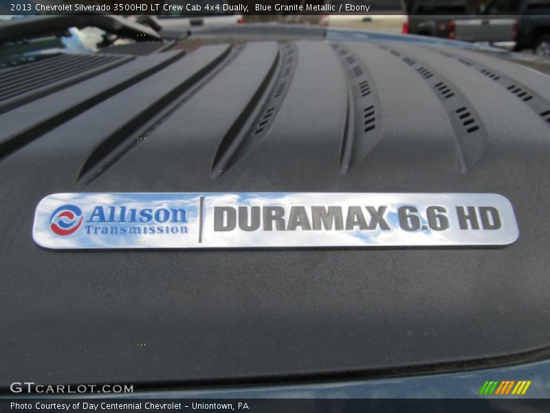Blue Granite Metallic / Ebony 2013 Chevrolet Silverado 3500HD LT Crew Cab 4x4 Dually