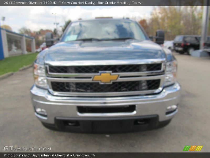 Blue Granite Metallic / Ebony 2013 Chevrolet Silverado 3500HD LT Crew Cab 4x4 Dually