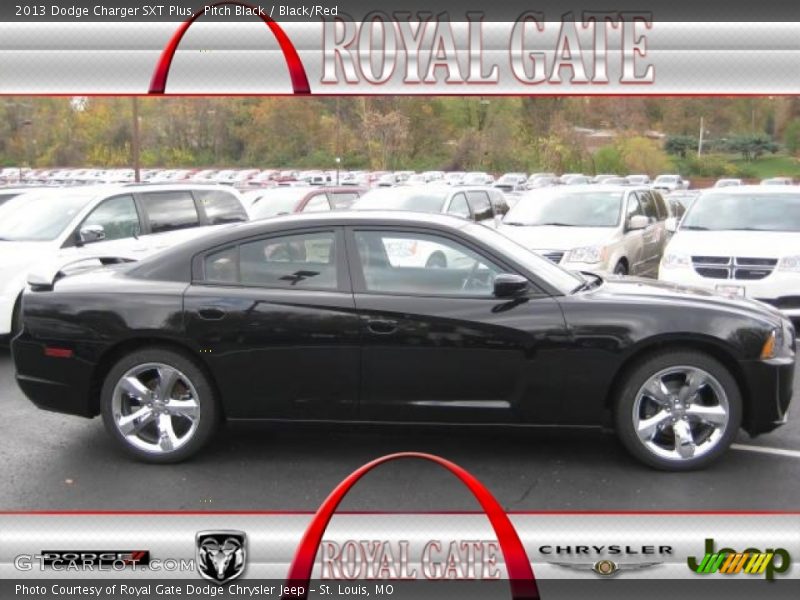 Pitch Black / Black/Red 2013 Dodge Charger SXT Plus