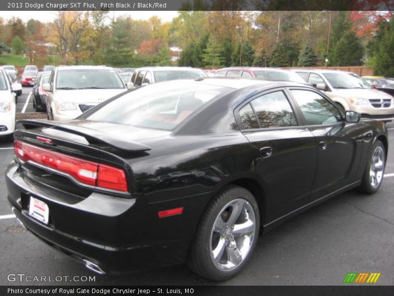 Pitch Black / Black/Red 2013 Dodge Charger SXT Plus