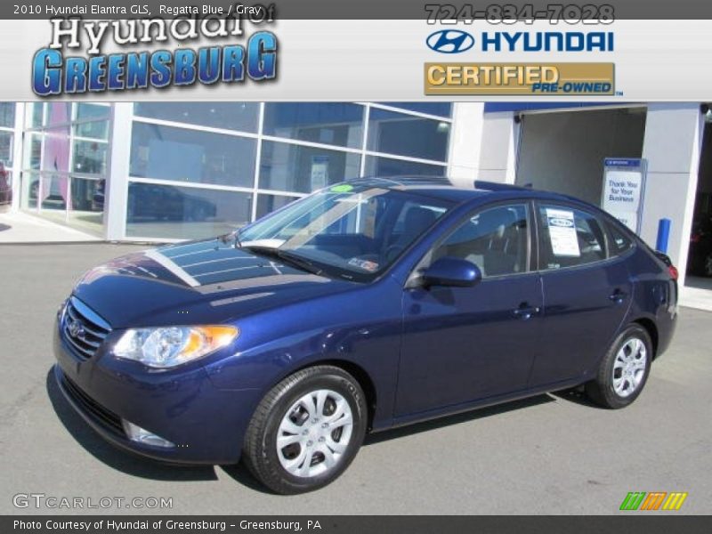 Regatta Blue / Gray 2010 Hyundai Elantra GLS