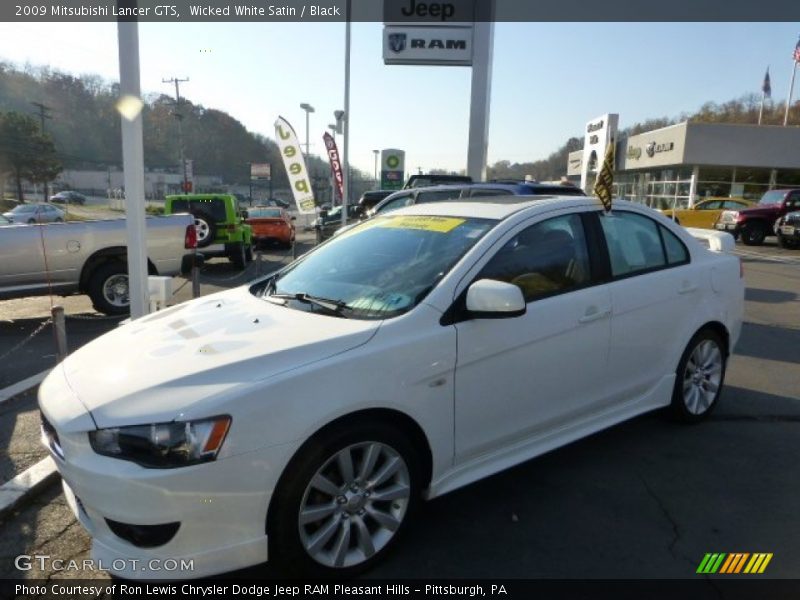 Wicked White Satin / Black 2009 Mitsubishi Lancer GTS