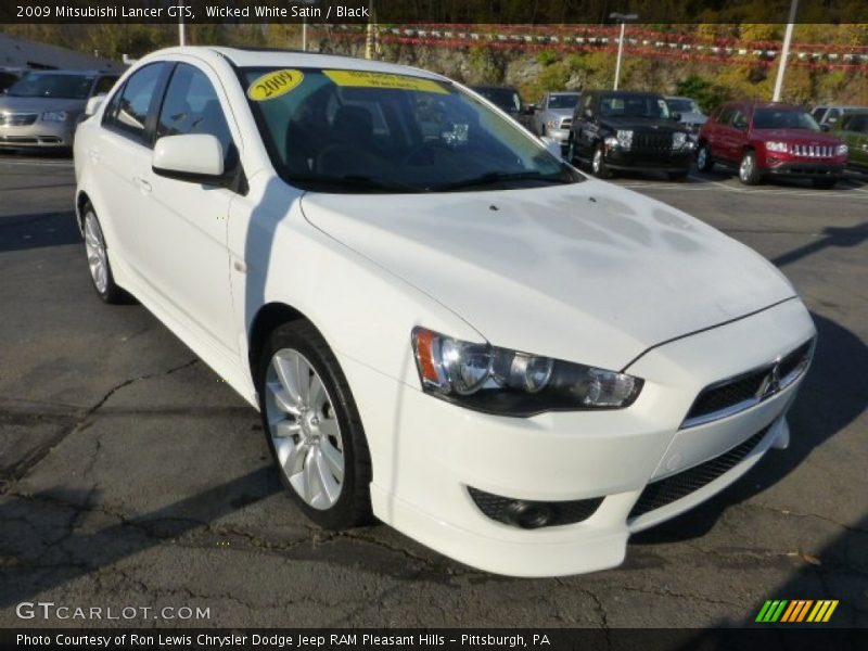 Wicked White Satin / Black 2009 Mitsubishi Lancer GTS