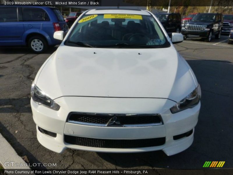 Wicked White Satin / Black 2009 Mitsubishi Lancer GTS