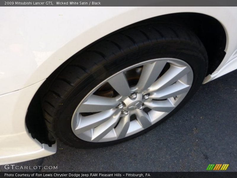 Wicked White Satin / Black 2009 Mitsubishi Lancer GTS