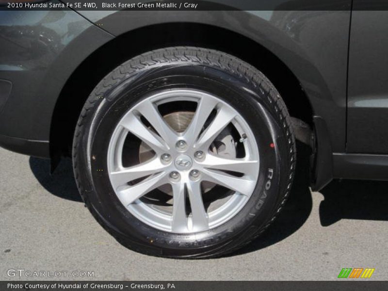 Black Forest Green Metallic / Gray 2010 Hyundai Santa Fe SE 4WD