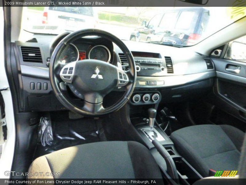 Wicked White Satin / Black 2009 Mitsubishi Lancer GTS