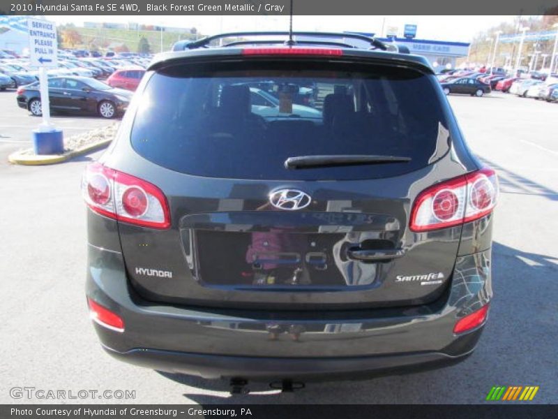 Black Forest Green Metallic / Gray 2010 Hyundai Santa Fe SE 4WD