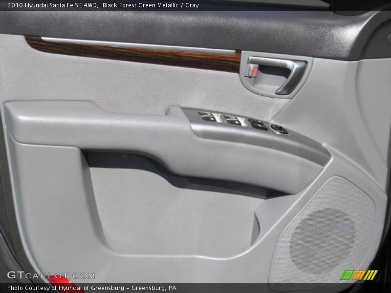 Black Forest Green Metallic / Gray 2010 Hyundai Santa Fe SE 4WD