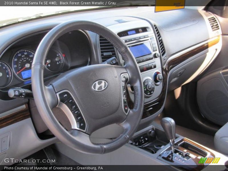 Black Forest Green Metallic / Gray 2010 Hyundai Santa Fe SE 4WD